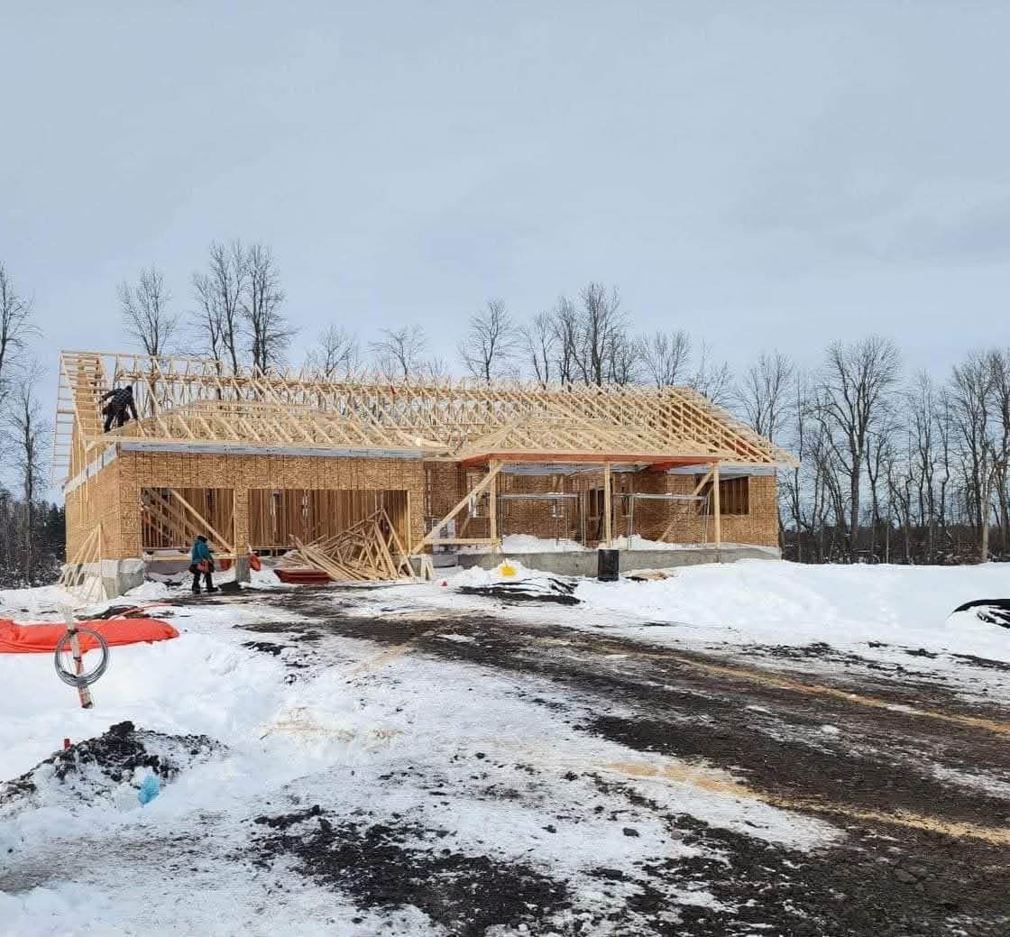 Large timber structure under construction